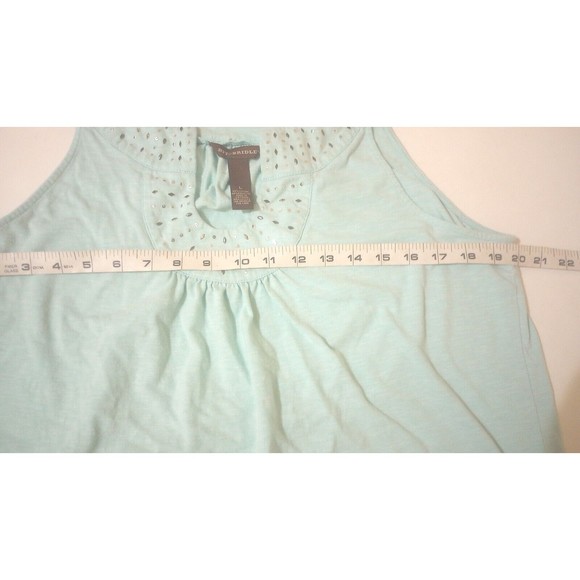 Bit & Bridle Women's Sz Large Tank Top Wide Strap Embellished Light Blue - Gems - Picture 6 of 8